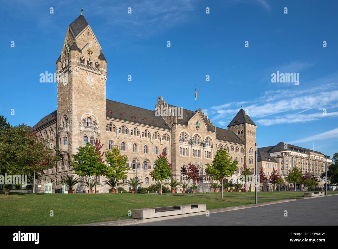 KOBLENZ, GERMANY - OCTOBER 1, 2021: Panoramic image of historic buildings in downtown of Koblenz on October 1, 2021 in Rhineland-Palatinate, Germany Stock Photo