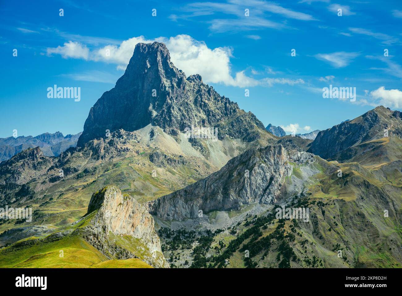 Scenic View Of Pic Du Midi D Ossau Rising Above The Ossau Valley In The scenic-view-of-pic-du-midi-d-ossau-rising-above-the-ossau-valley-in-the