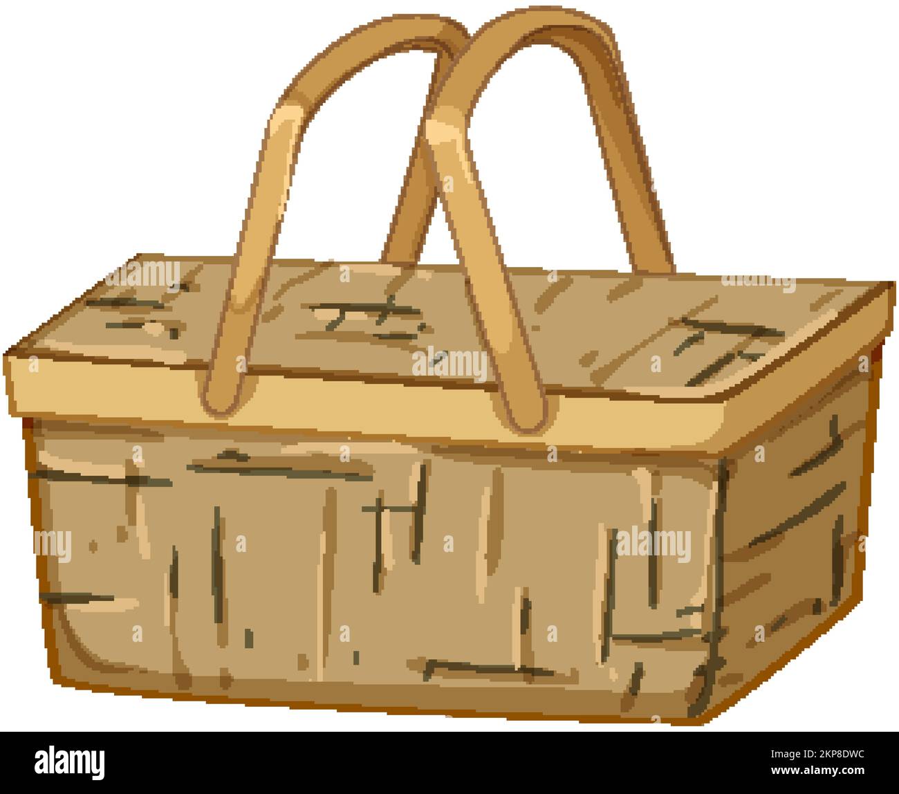 hamper picnic basket cartoon vector illustration Stock Vector Image