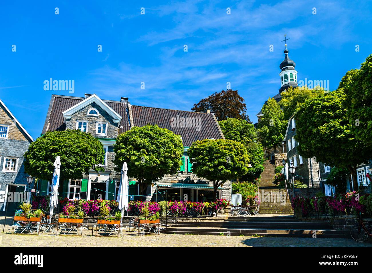 Townscape of Solingen-Grafrath in North Rhine-Westphalia, Germany Stock Photo
