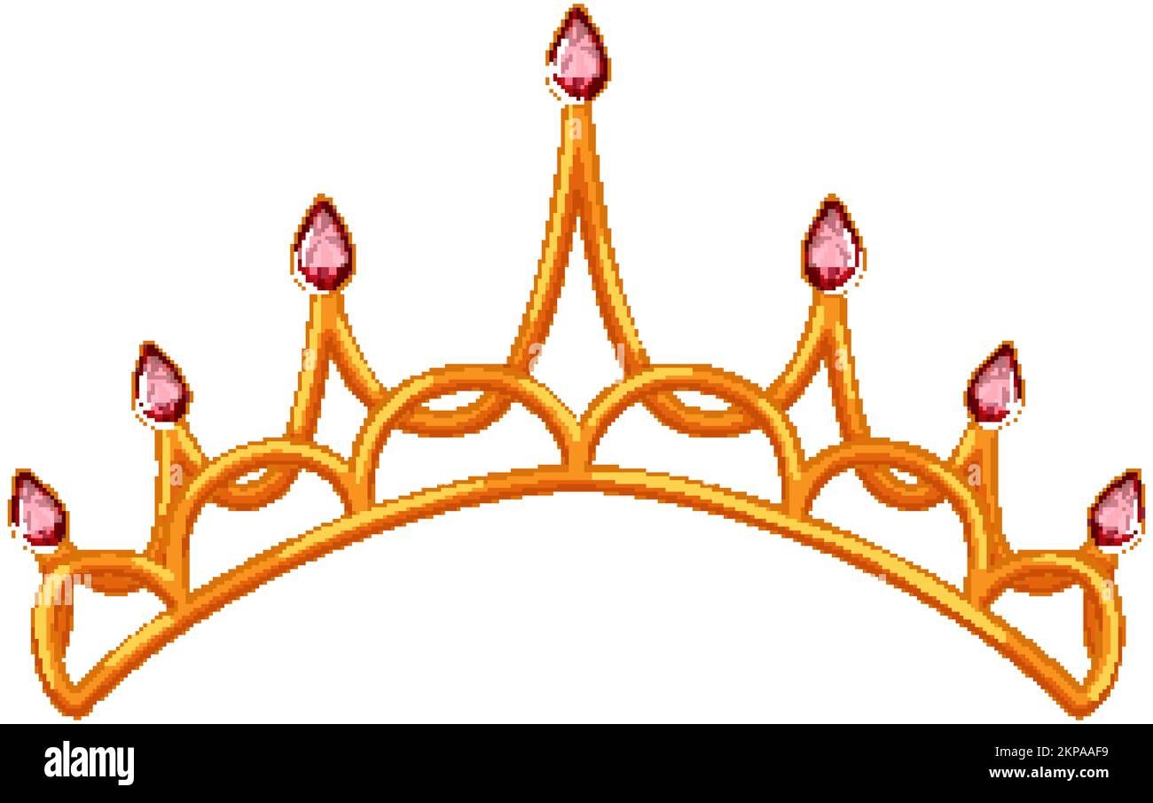 gold tiara crown cartoon vector illustration Stock Vector Image & Art