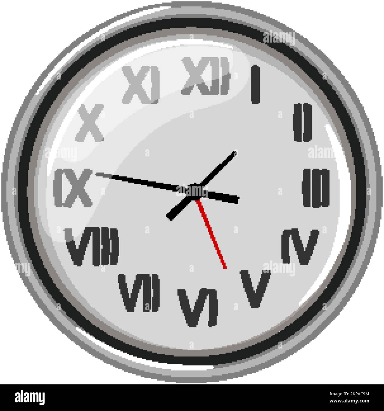 round wall clock cartoon vector illustration Stock Vector Image & Art
