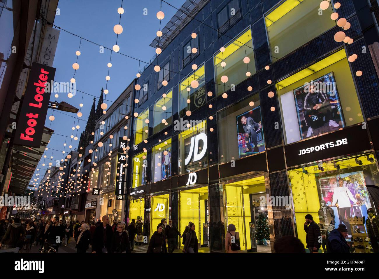 JD Sports Fashion store at the shopping street Hohe Strasse, view to ...