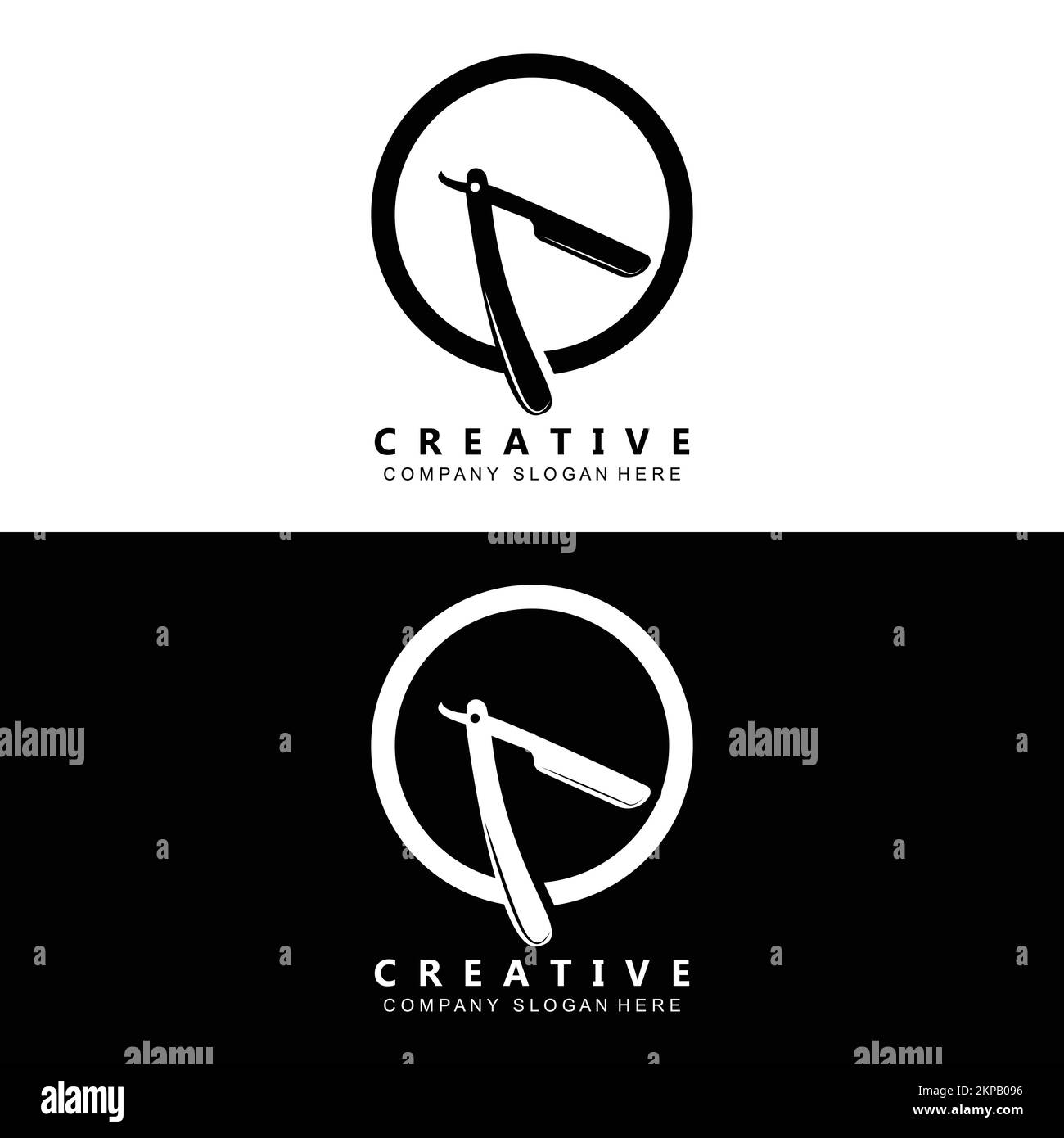 Logo Vector Stylish Hair Design For Haircut, With Scissors