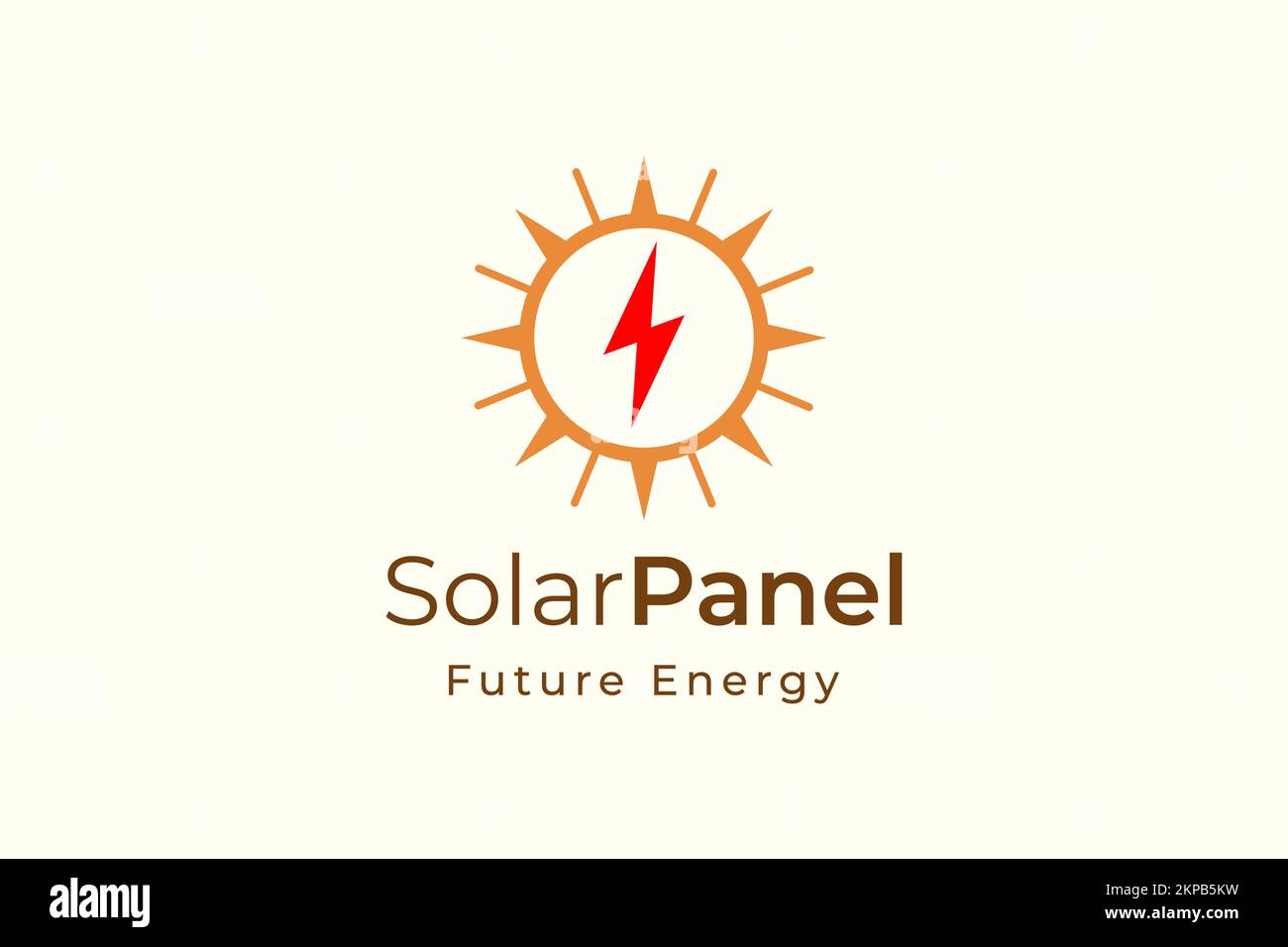 Solar panel energy logo with simple and modern shape for electricity