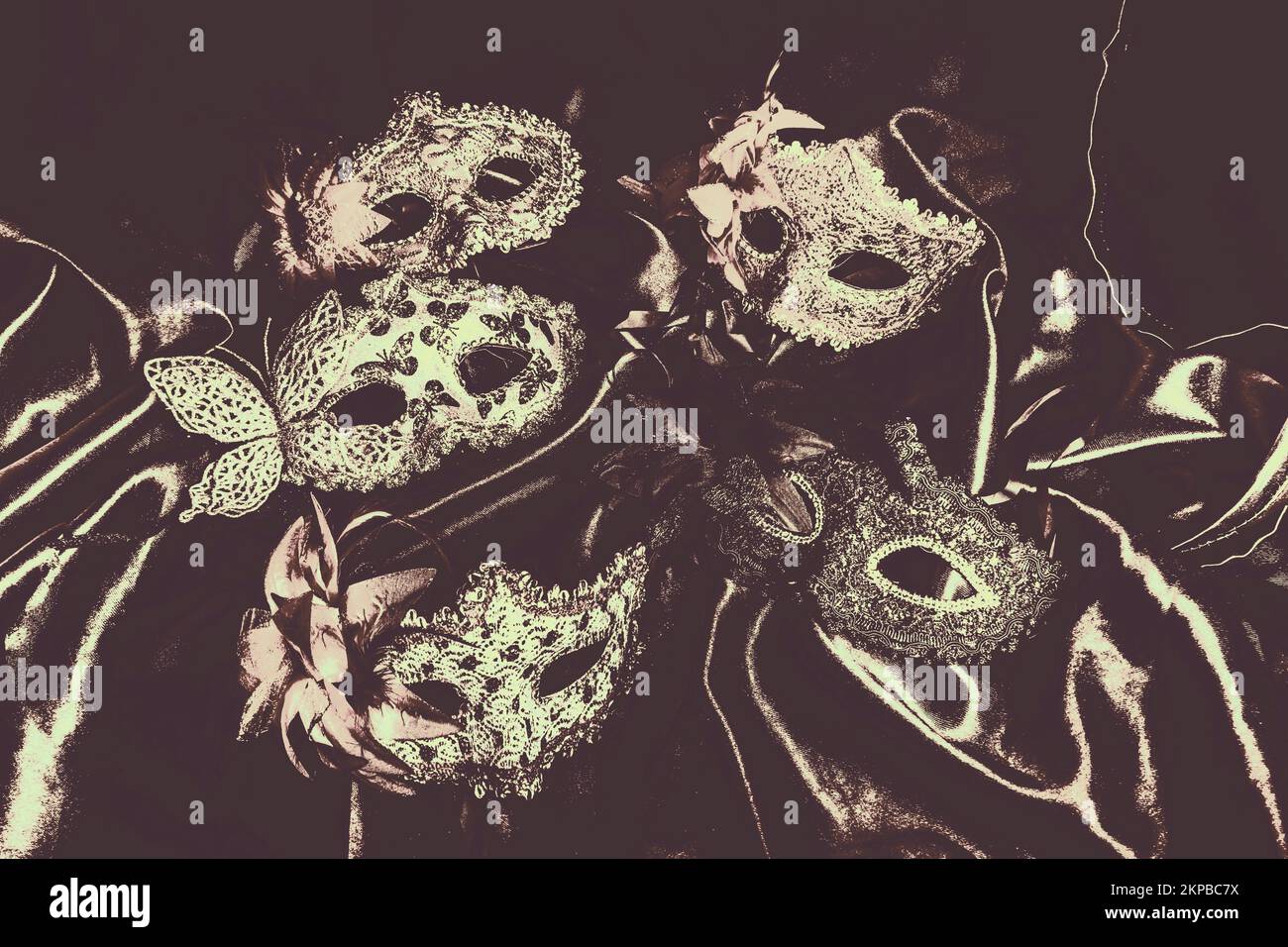Fine art theatre composition on a masking of traditional