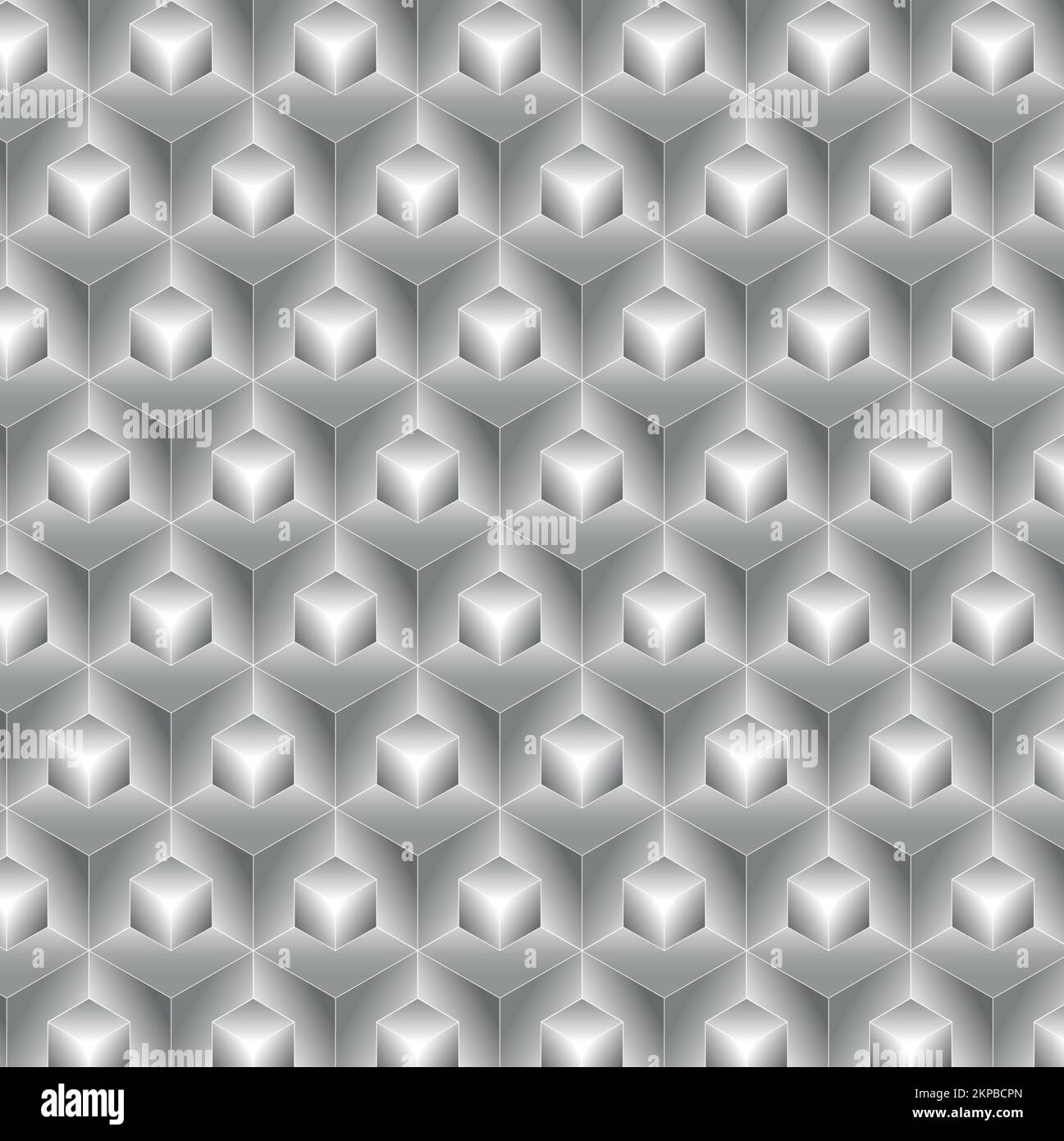 seamless cube texture - grey shades glowing effect Stock Vector