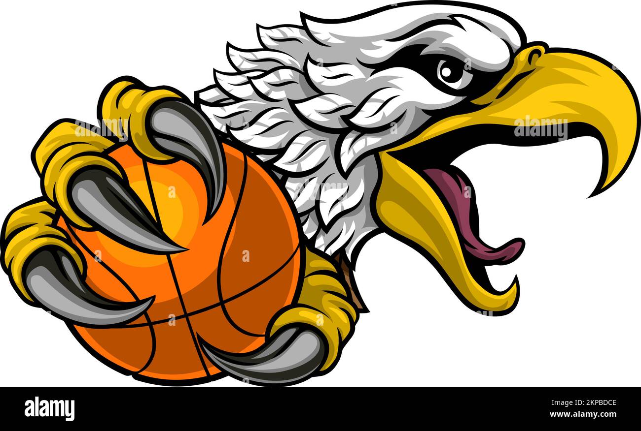 Eagle Hawk Basketball Ball Cartoon Team Mascot Stock Vector Image & Art