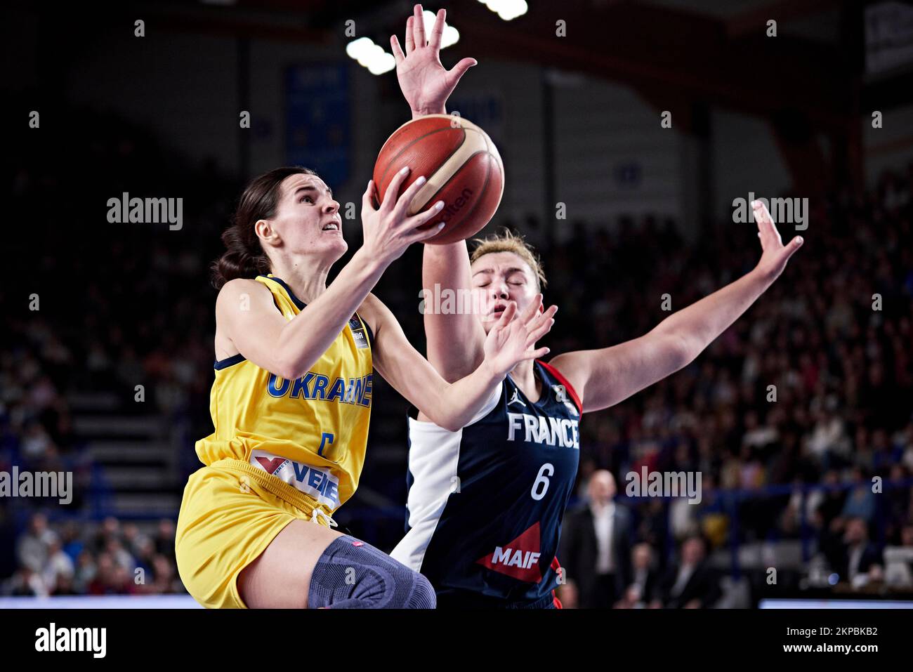 Viktoriia BALABAN (5) of Ukraine during the FIBA Women's EuroBasket 2023,  Qualifiers Group B, Basketball match between France and Ukraine on November  27, 2022 at Halle Andre Vacheresse in Roanne, France -