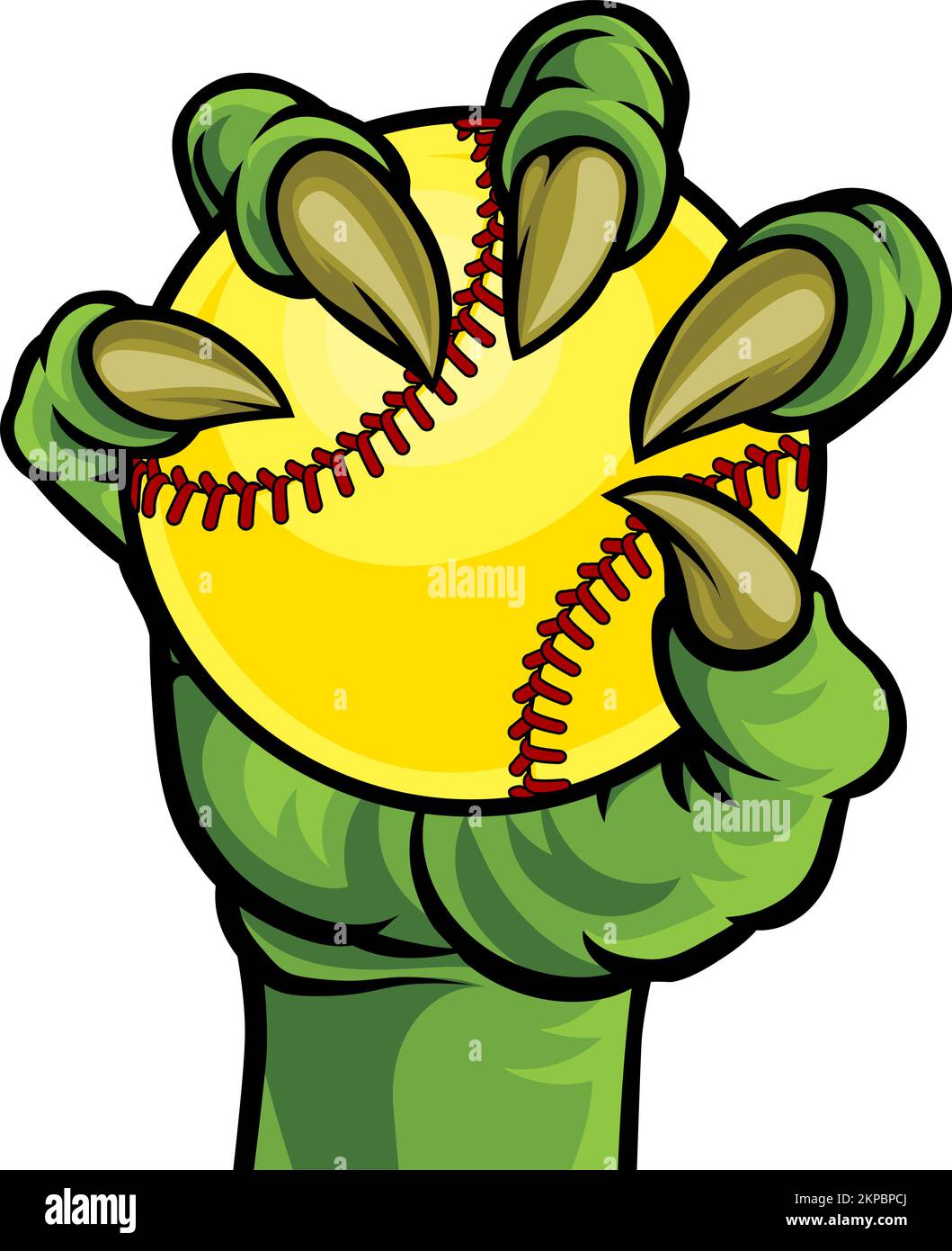 Claw Monster Talons Hand Holding Softball Ball Stock Vector Image And Art