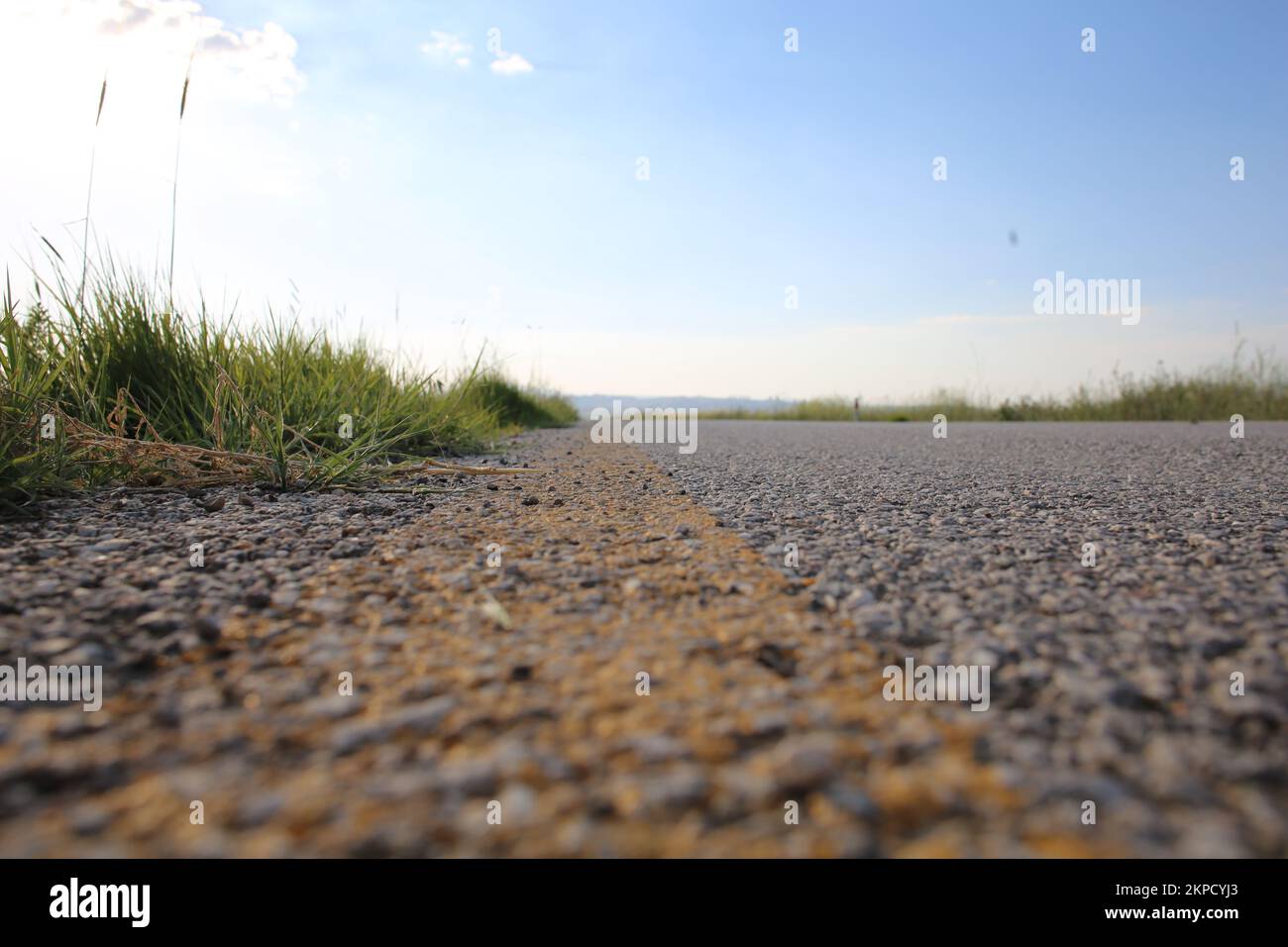 Country road and yellow road line Stock Photo Alamy