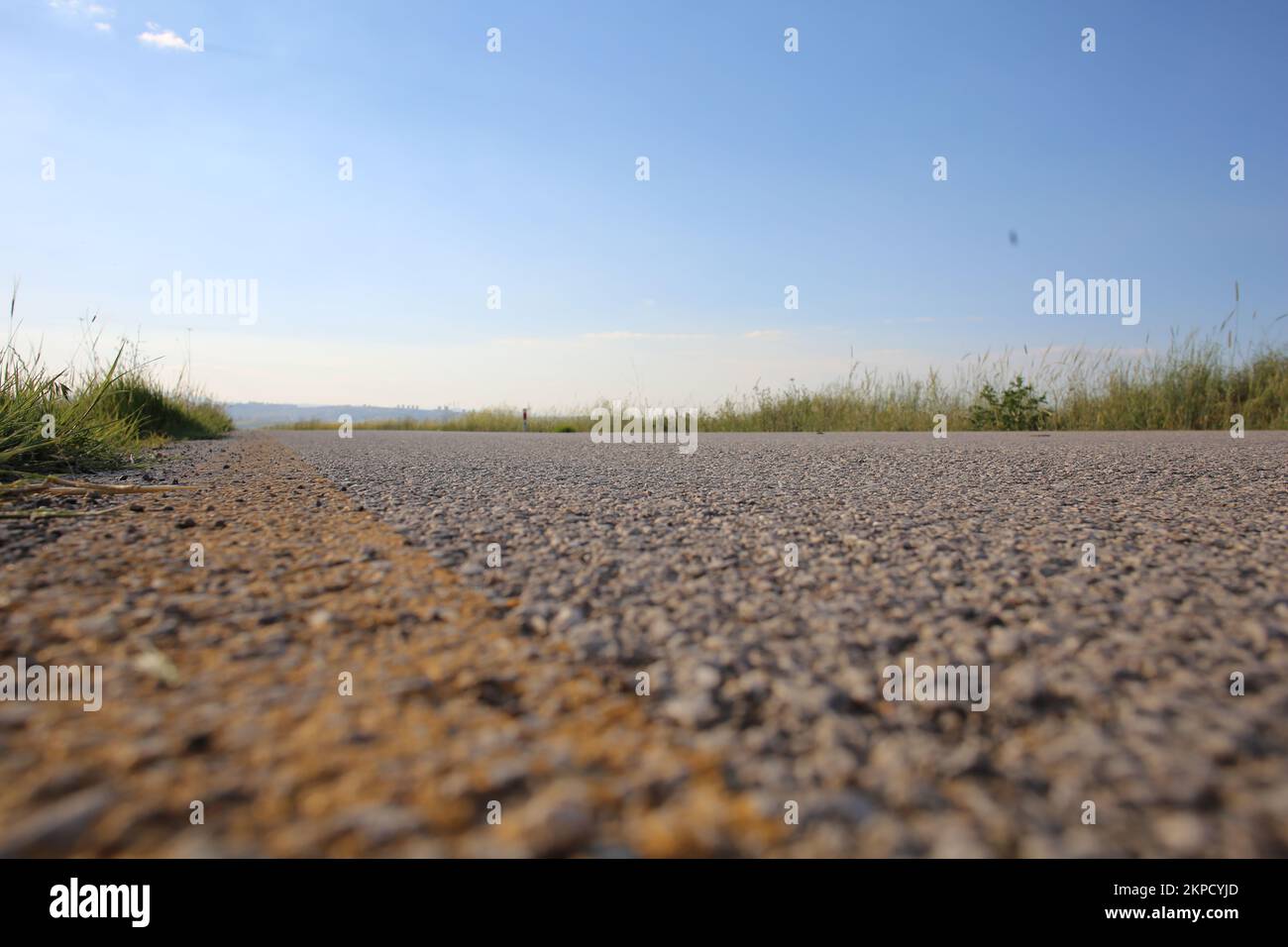 Country road and yellow road line Stock Photo Alamy