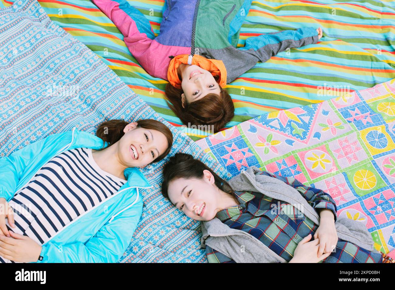 Japanese girls camping Stock Photo Alamy