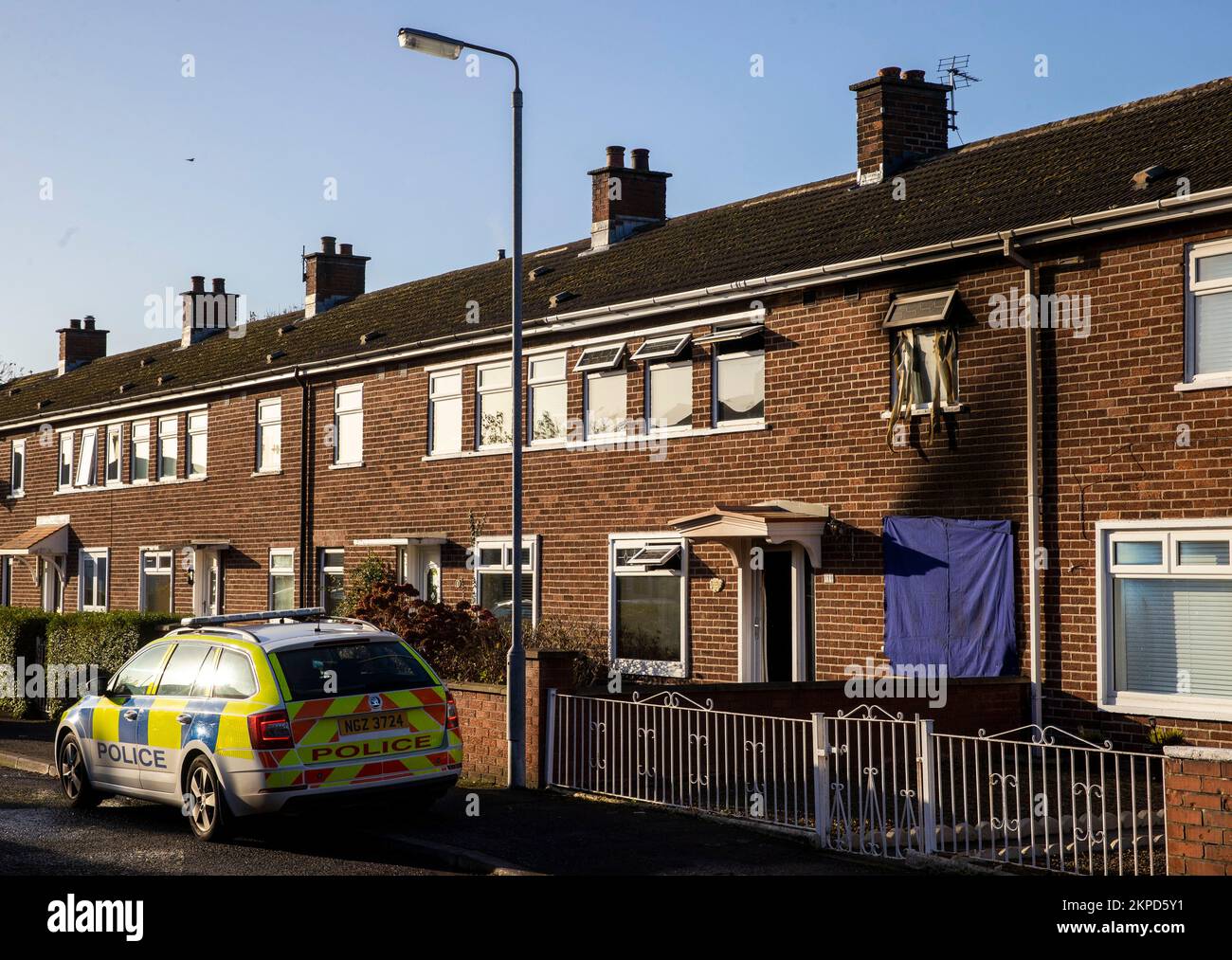 A property in Edenvale Crescent, east Belfast where a person has died following a fire Northern Ireland Fire & Rescue Service (NIFRS) said. Picture date: Monday November 28, 2022. Stock Photo