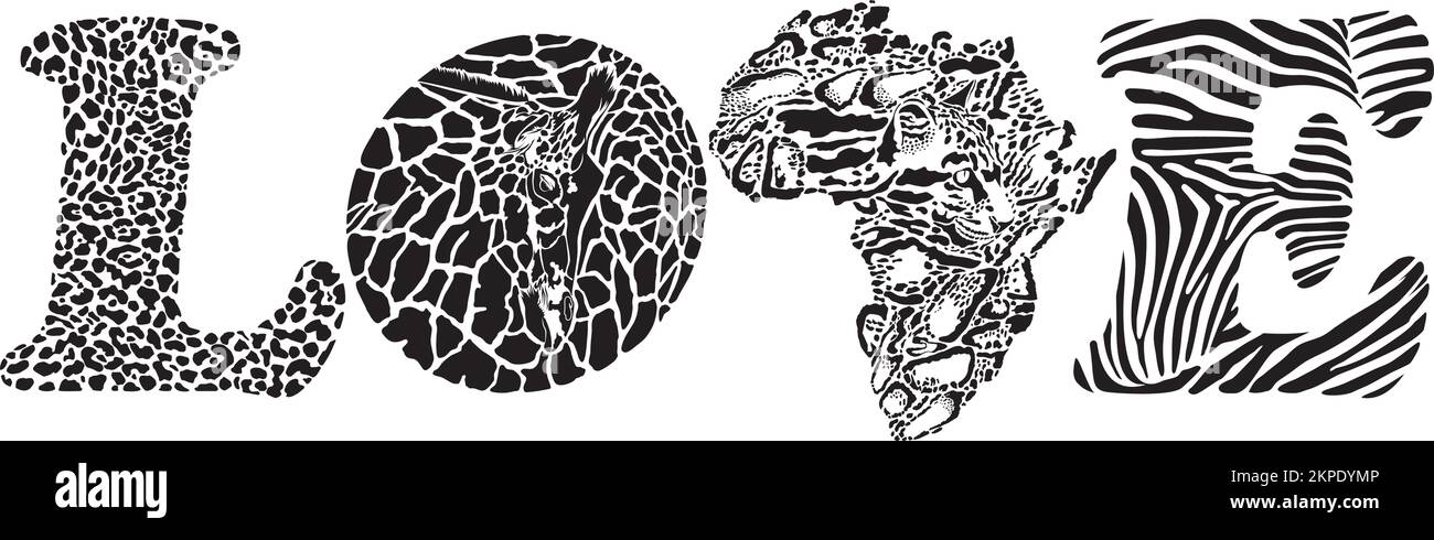 Love Africa Stock Vector