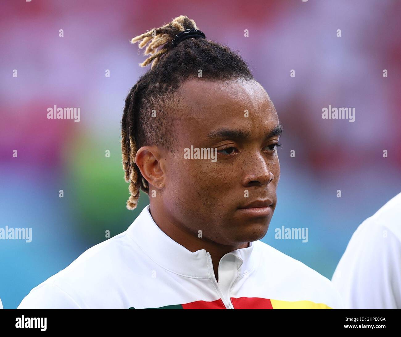 Al Wukair, Qatar. 28th Nov, 2022. Pierre Kunde of Cameroon during the FIFA World Cup 2022 match at Al Janoub Stadium, Al Wukair. Picture credit should read: David Klein/Sportimage/Alamy Live News Credit: Sportimage/Alamy Live News Stock Photo