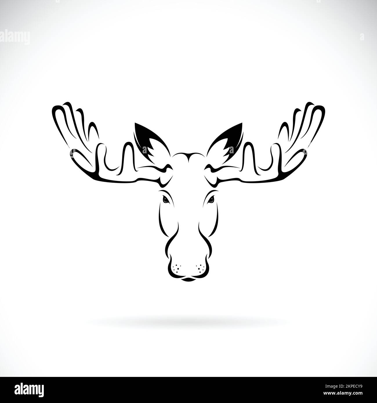 Vector of deer moose head design on white background. Wild Animals. Easy editable layered vector illustration. Stock Vector