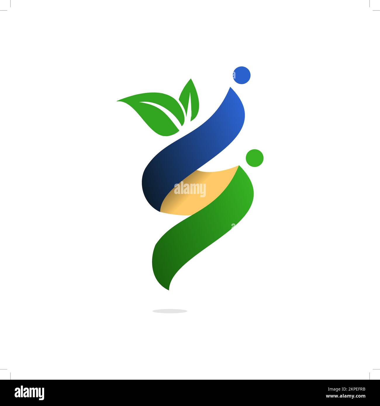 A vector logo design in a shape of the letter S with green leaves Stock ...