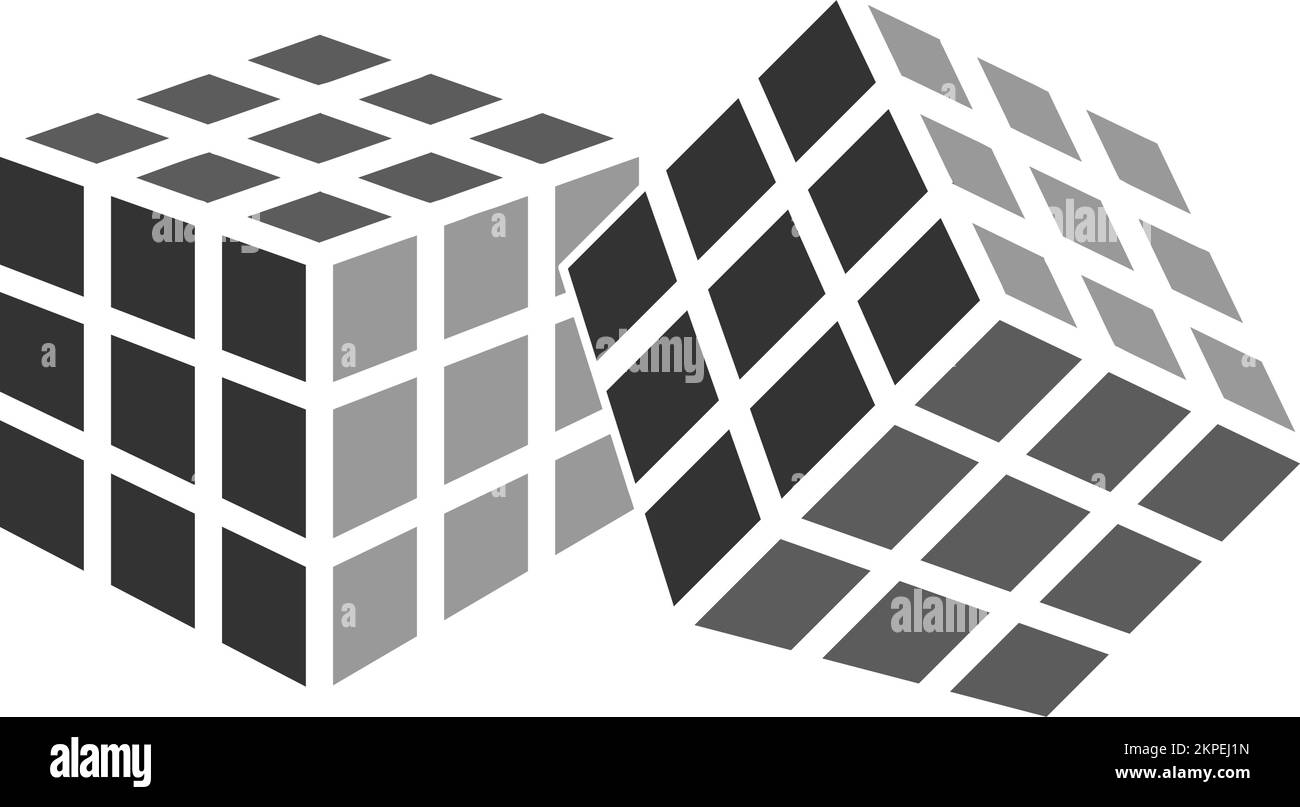 Rubik cube art Black and White Stock Photos & Images - Alamy