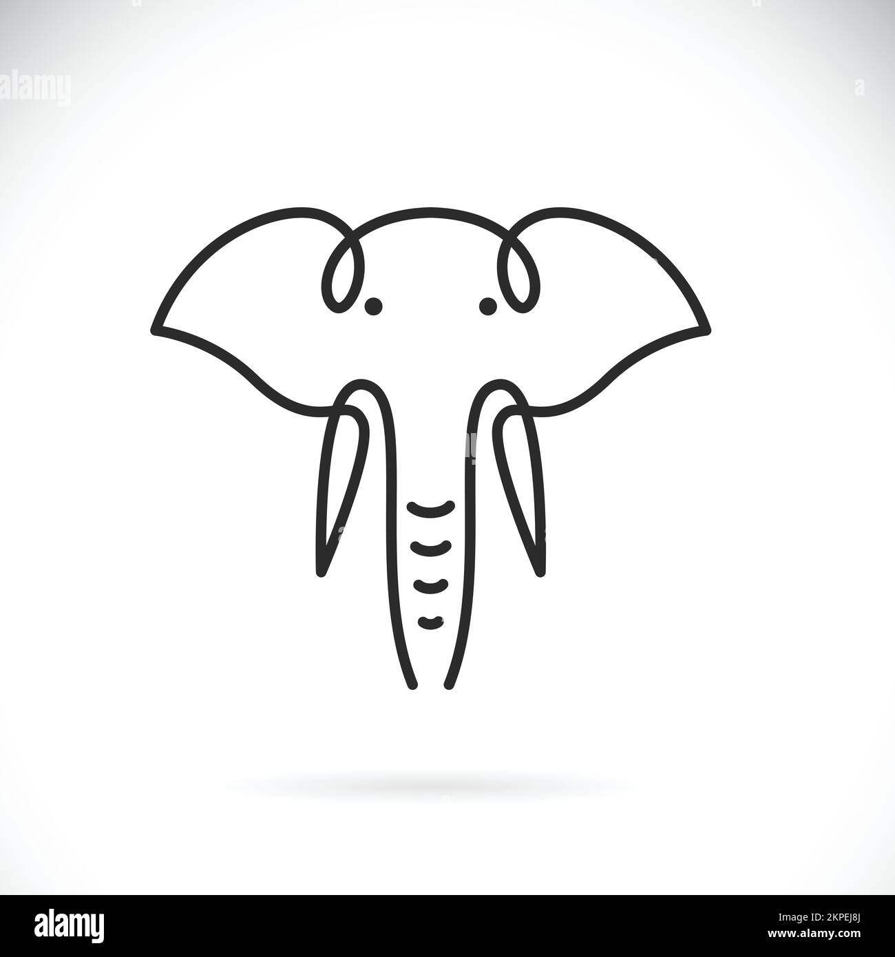 Vector of an elephant head design on white background. Wild Animals. Easy editable layered vector illustration. Stock Vector