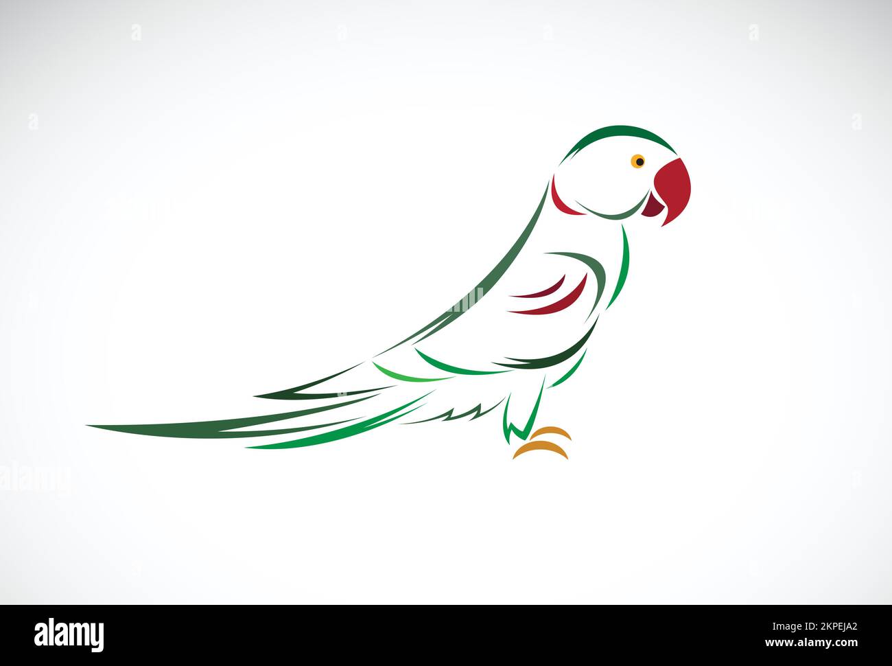 Vector of parrot design on white background. Wild Animals. Birds. Easy editable layered vector illustration. Stock Vector