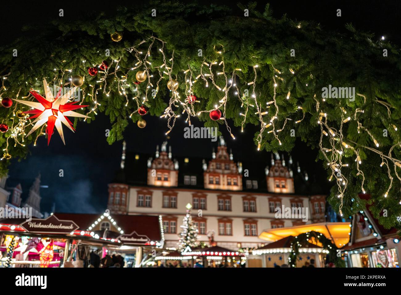 A lovely mix of colour in a main street near the Coburg Christmas