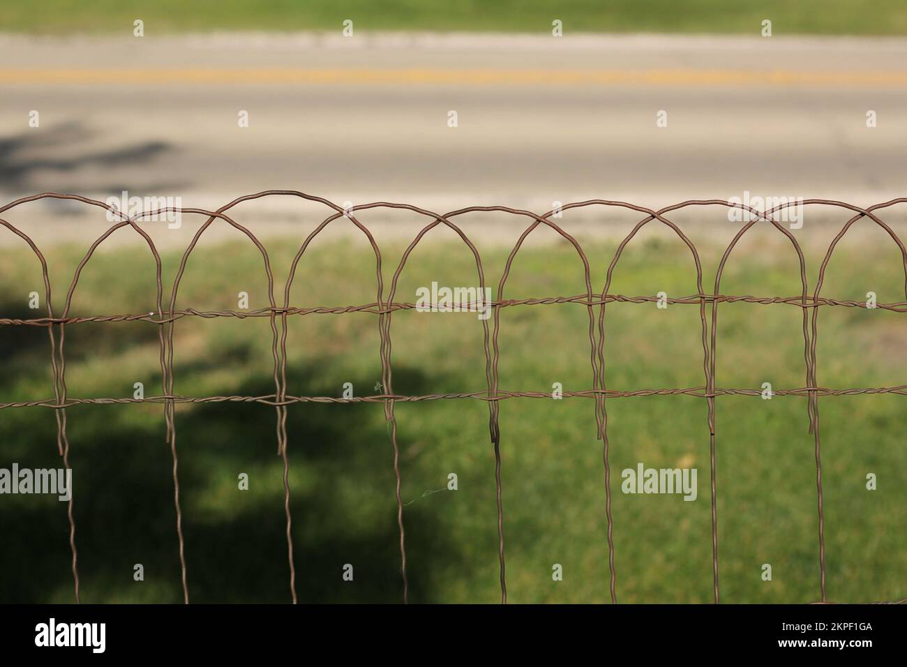 Traditional vintage wire fence surrounding the kitchen garden Stock