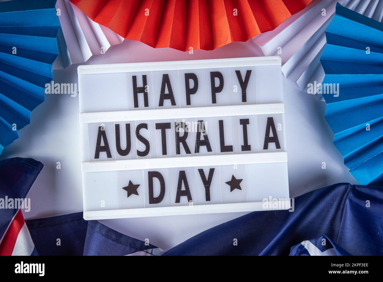 Australia Day greeting card Background with australian flag, silver