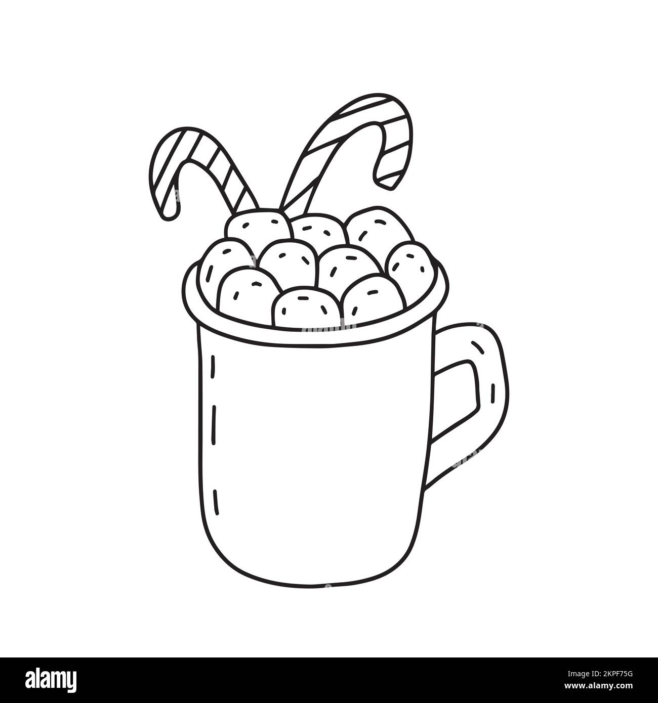 Christmas cup of hot cocoa with marshmallows Stock Vector Image & Art