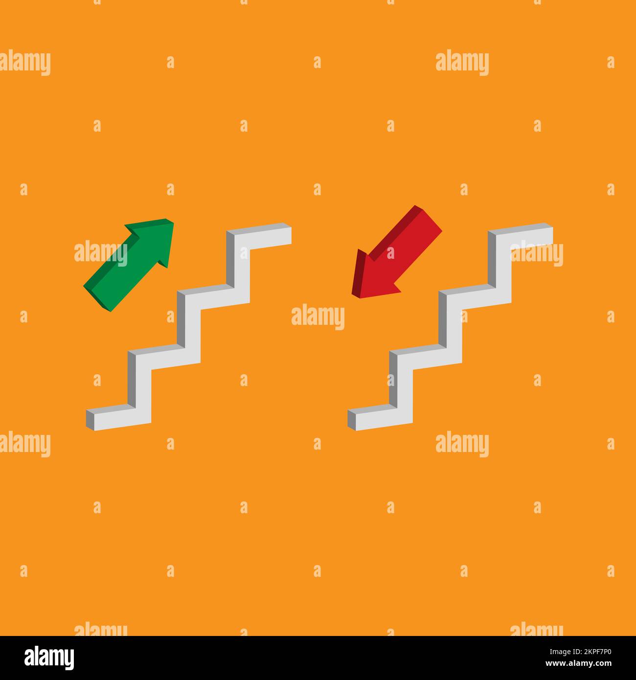 A vector of stairs going up and down for achievement sign Stock Vector Image & Art Alamy