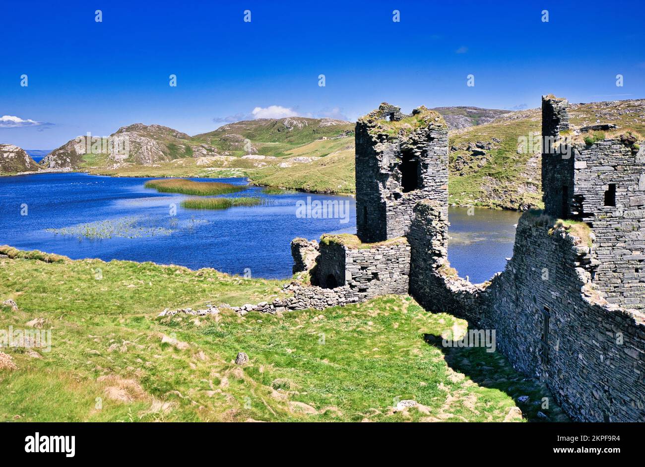 13th century Dunlough Castle set atop