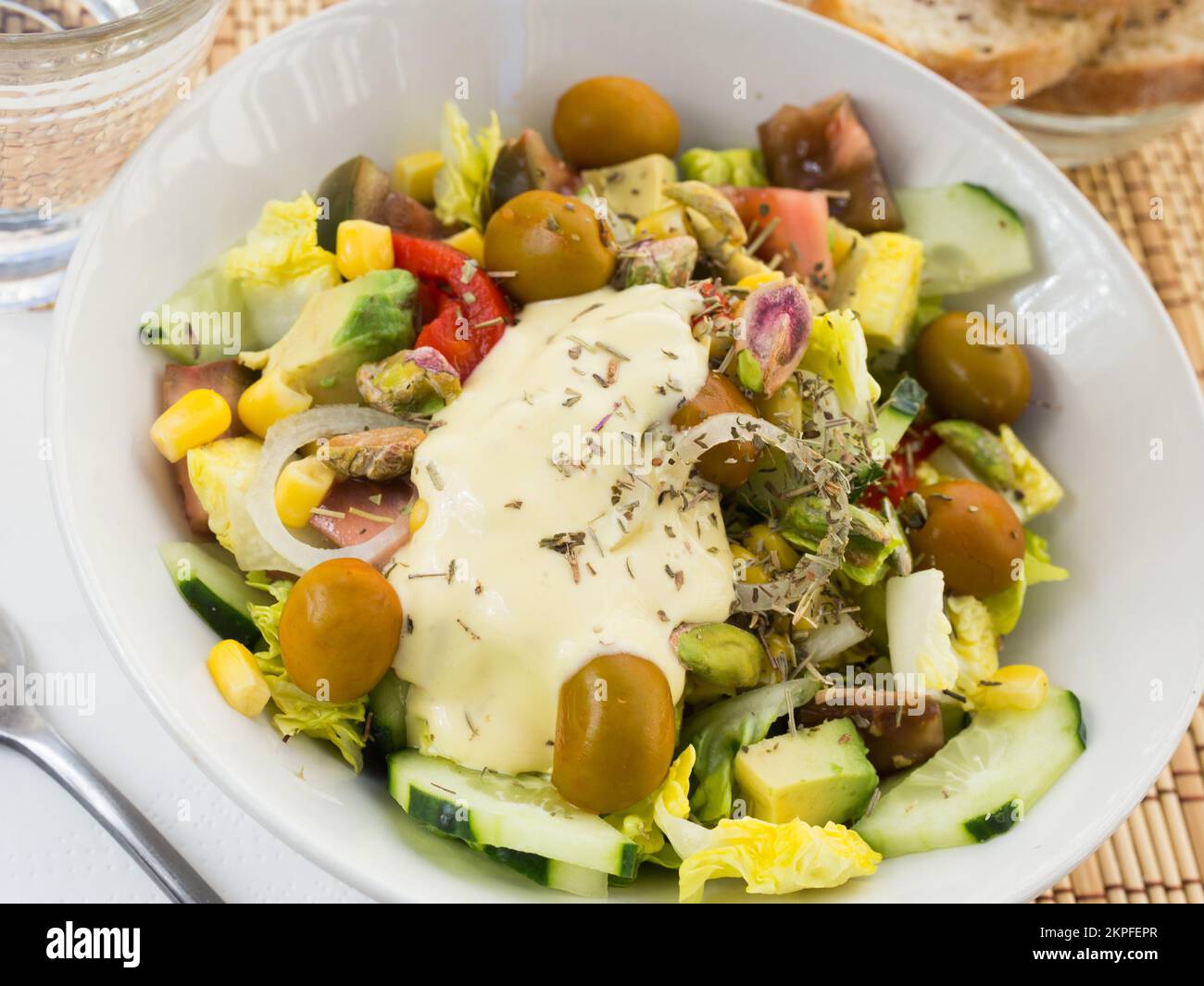 fresh vegetarian healthy vegetable salad Stock Photo - Alamy