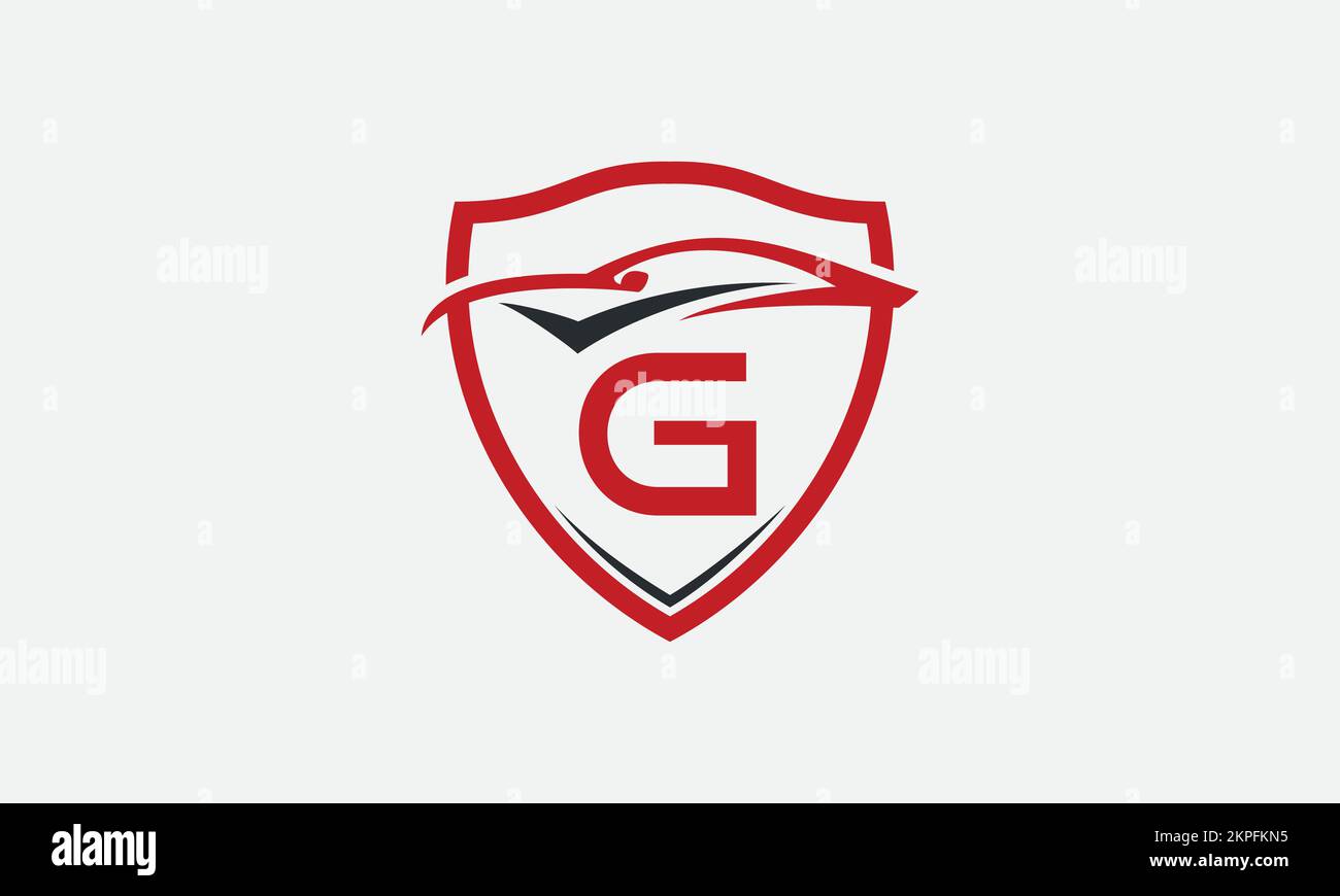 Automotive car logo design vector and shield sign with car auto service