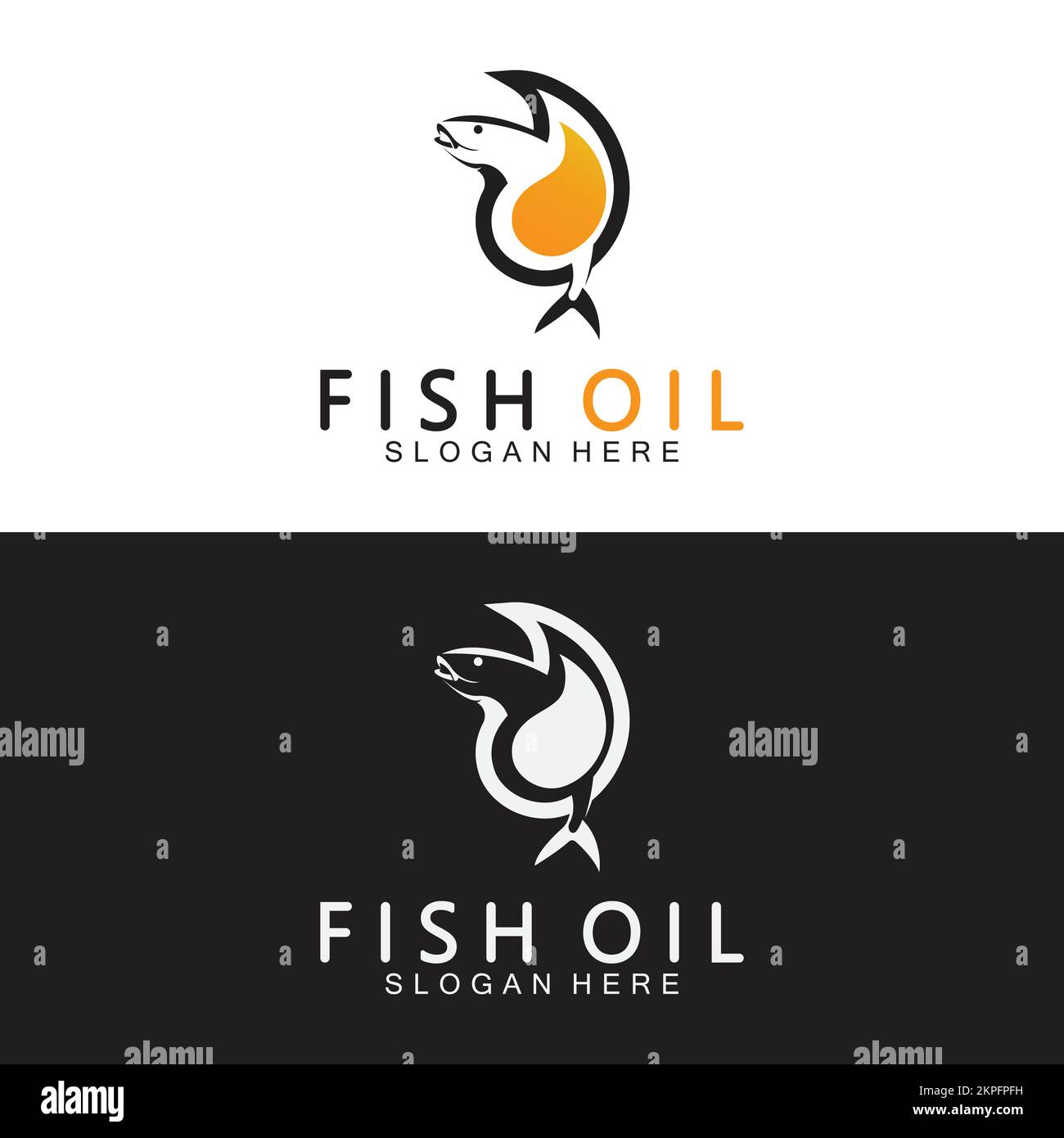 Fish oil logo vector illustration template. Stock Vector