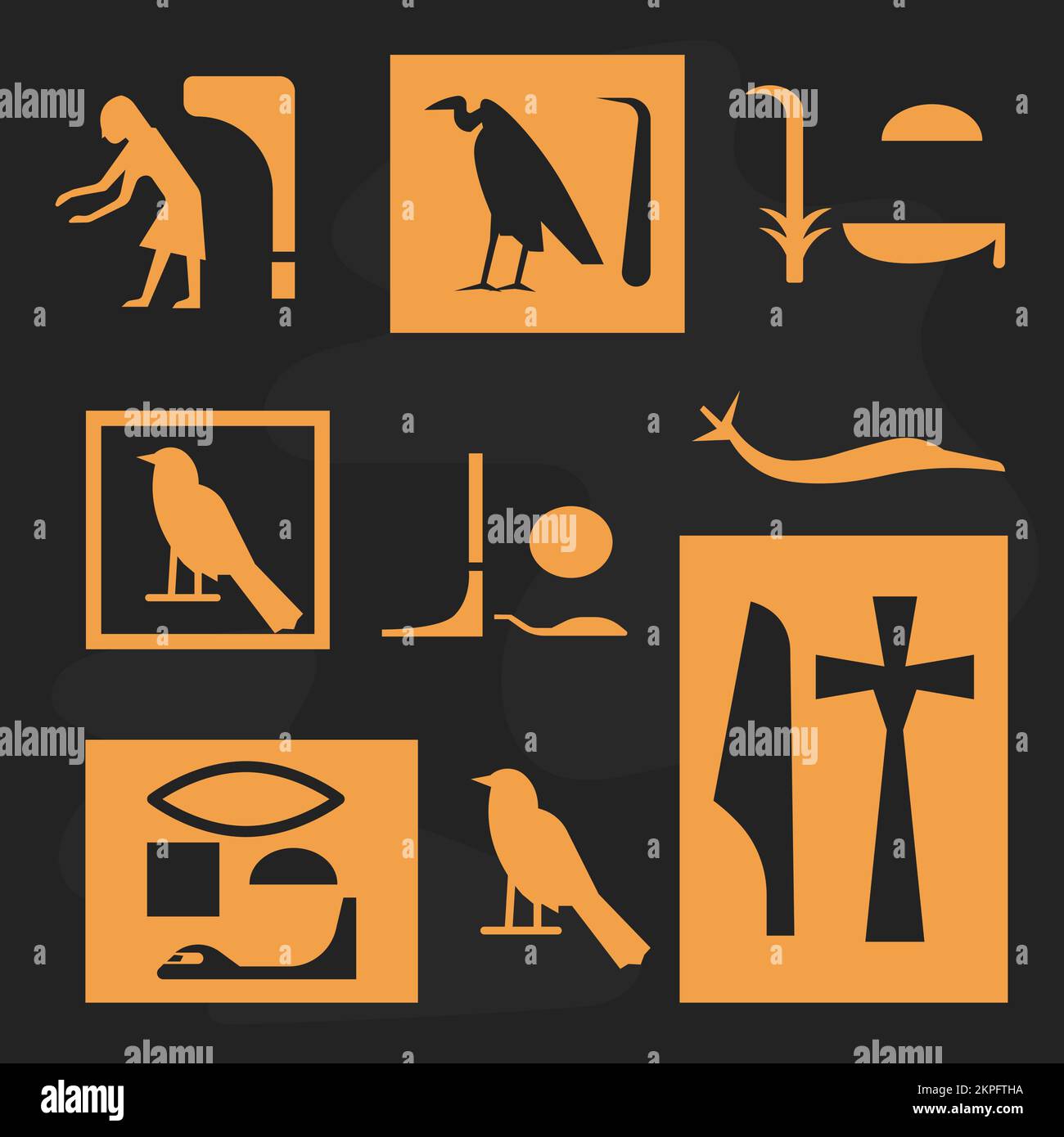 Ancient Hieroglyphs old civilization print vector Stock Vector Image ...