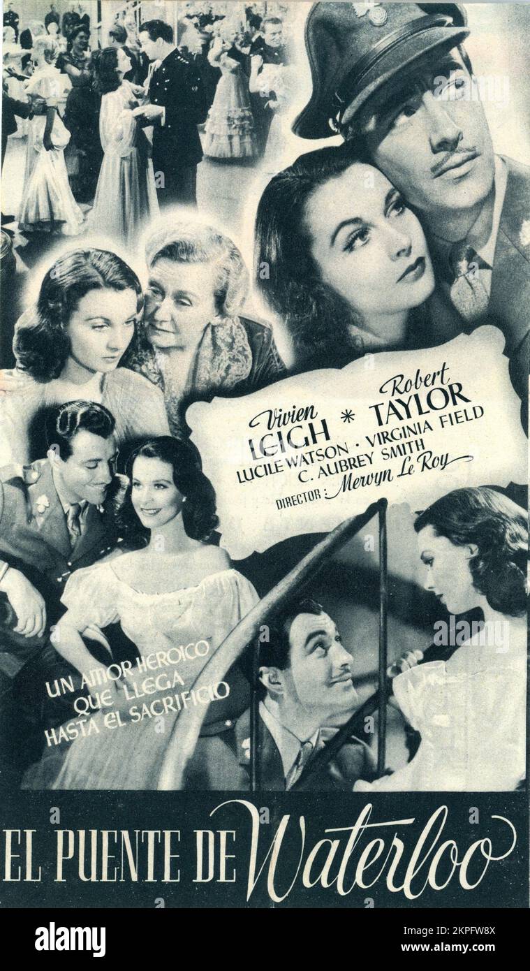 VIVIEN LEIGH and ROBERT TAYLOR in WATERLOO BRIDGE 1940 director MERVYN LeROY play Robert E. Sherwood Metro Goldwyn Mayer Stock Photo