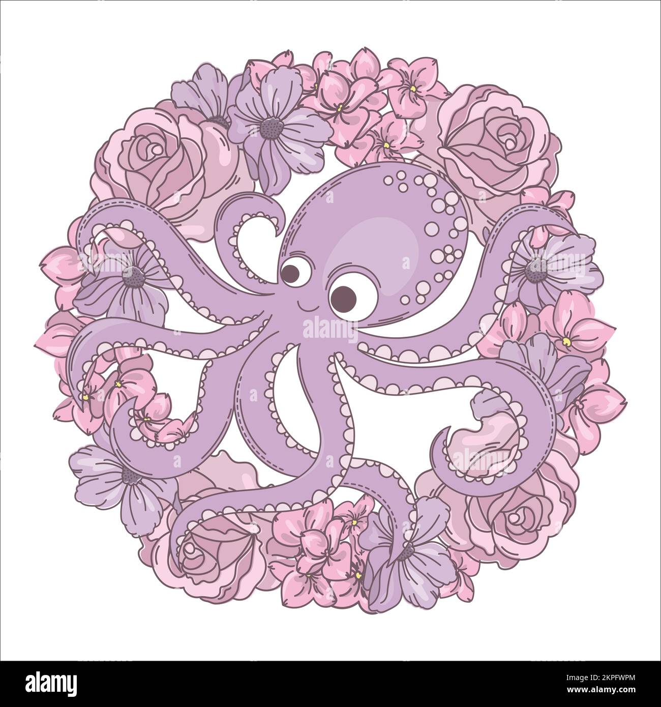 OCTOPUS WREATH Sea Underwater Animal Floral Holiday Rose Flower Bouquet ...