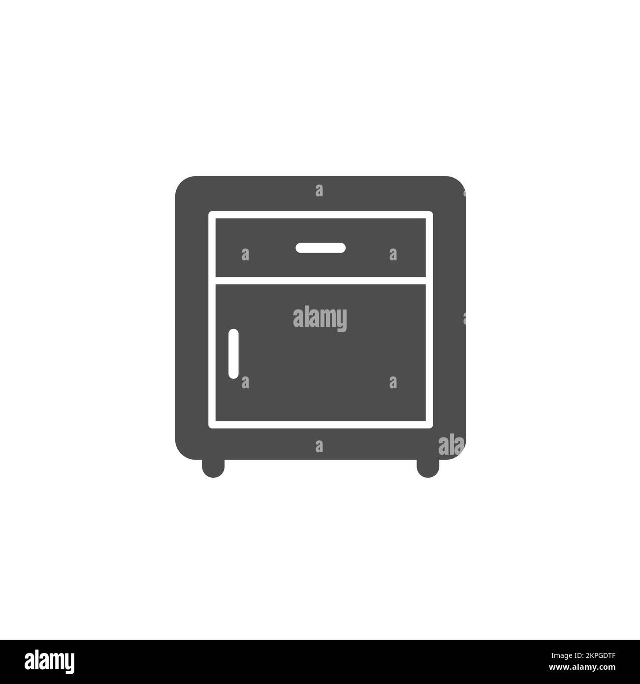 bedside table silhouette vector icon isolated on white Stock Vector