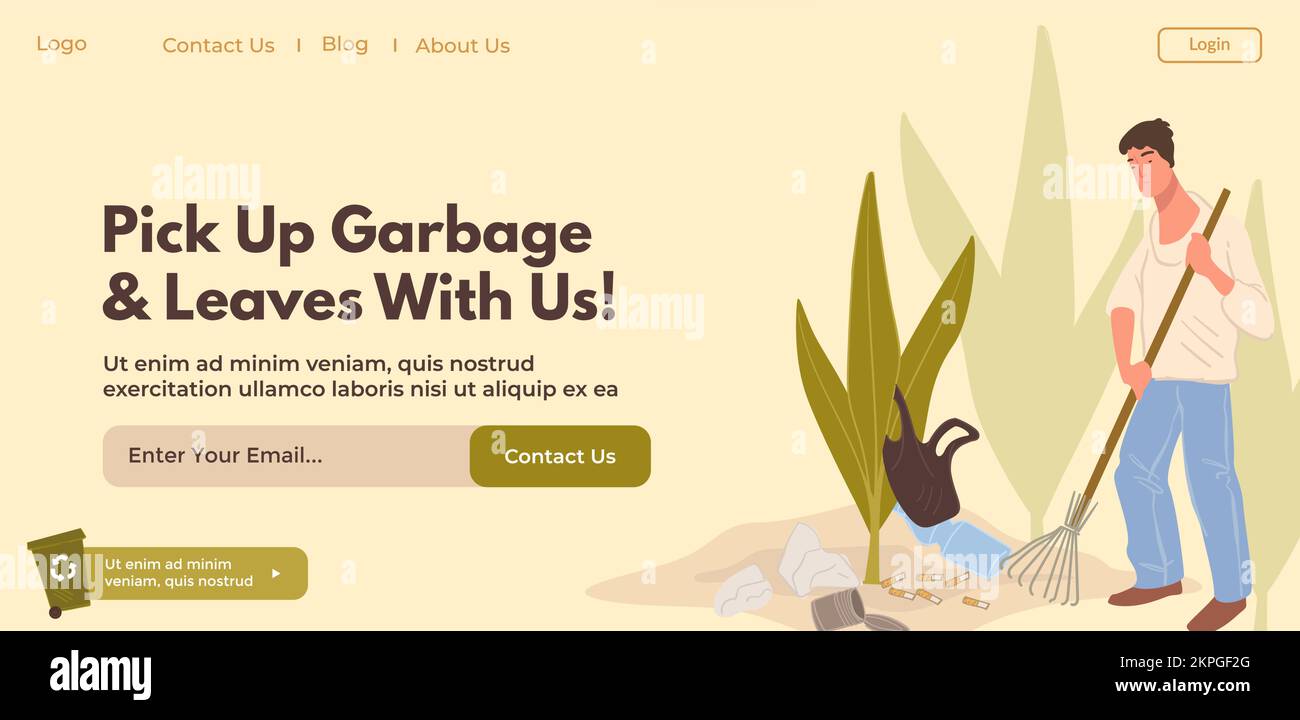 Pick up garbage and leaves with us volunteering Stock Vector Image & Art Alamy