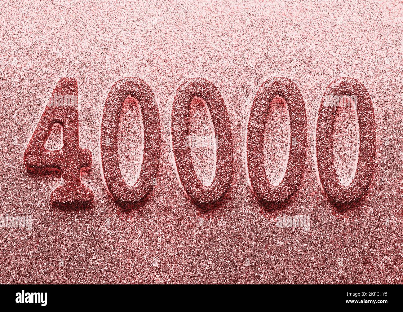 40k or 40 000 followers or likes thank you card with red numbers