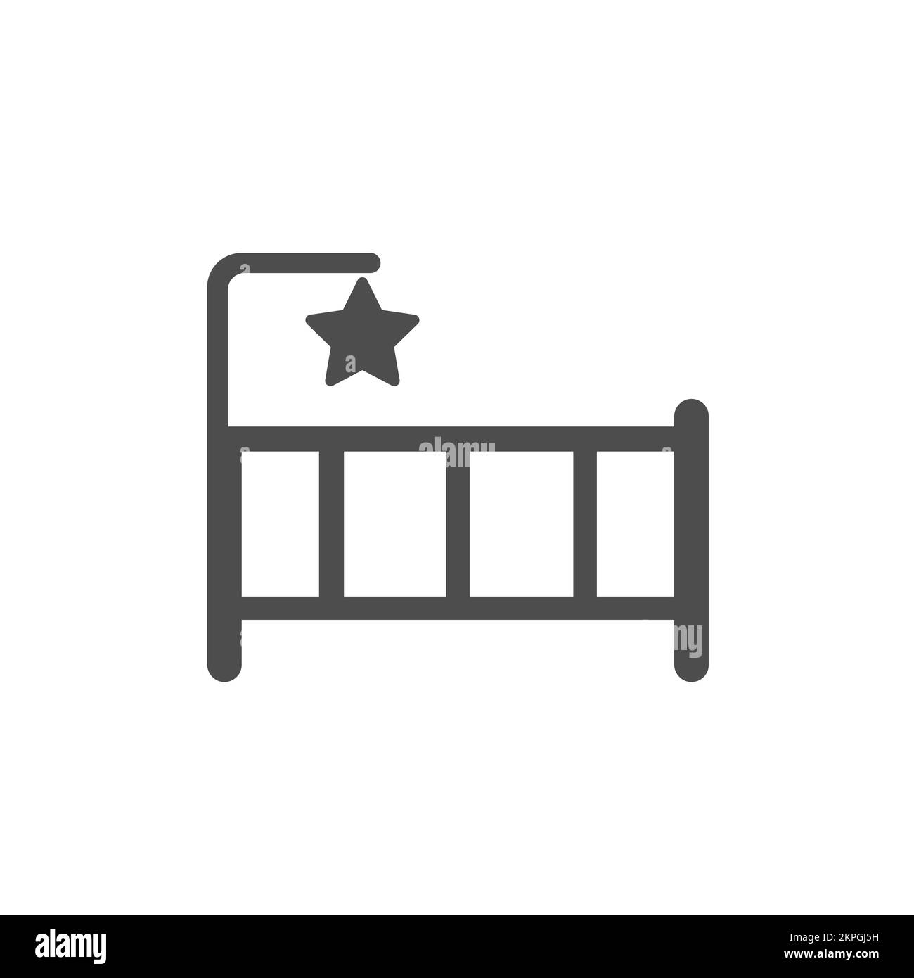 baby bed silhouette vector icon isolated on white Stock Vector