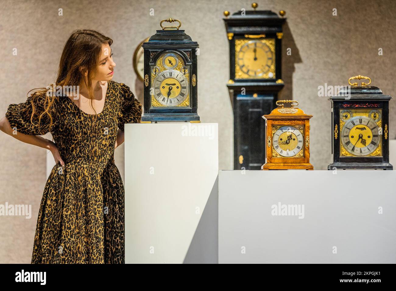 London, UK. 28th Nov, 2022. The leading clock was the late 17th century