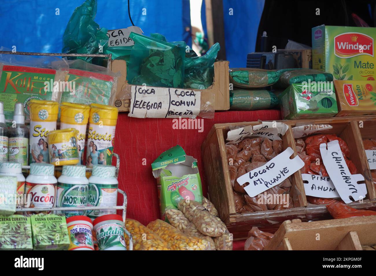 Humahuaca, Argentina. November 07, 2022 coca leaves being freely sold