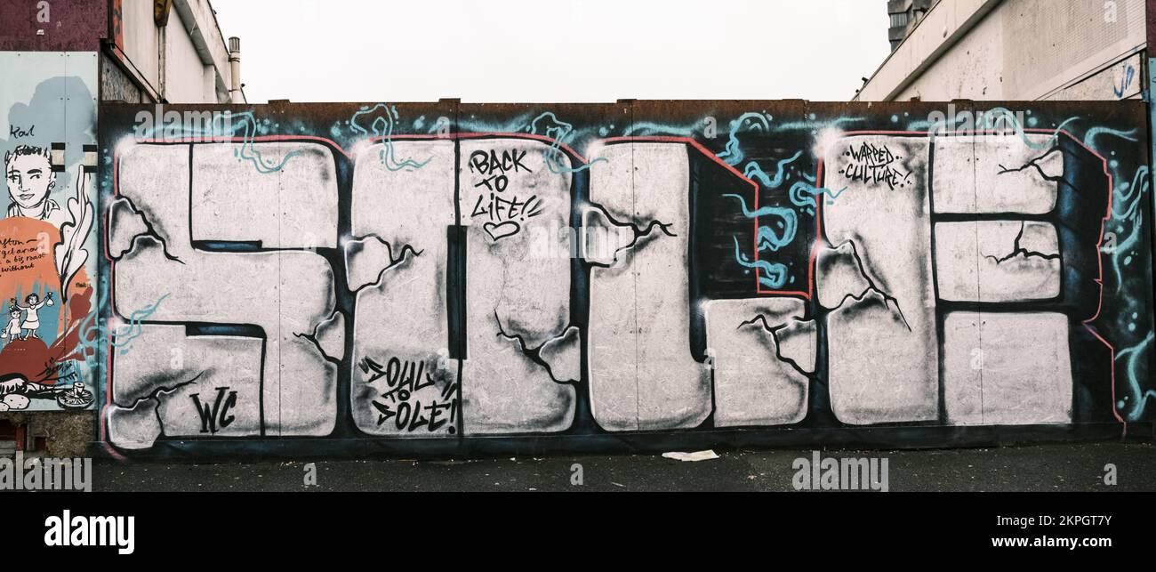 Urban Art of Graffitti Spelling, Sole or Soul, Margate, Kent, UK Stock Photo