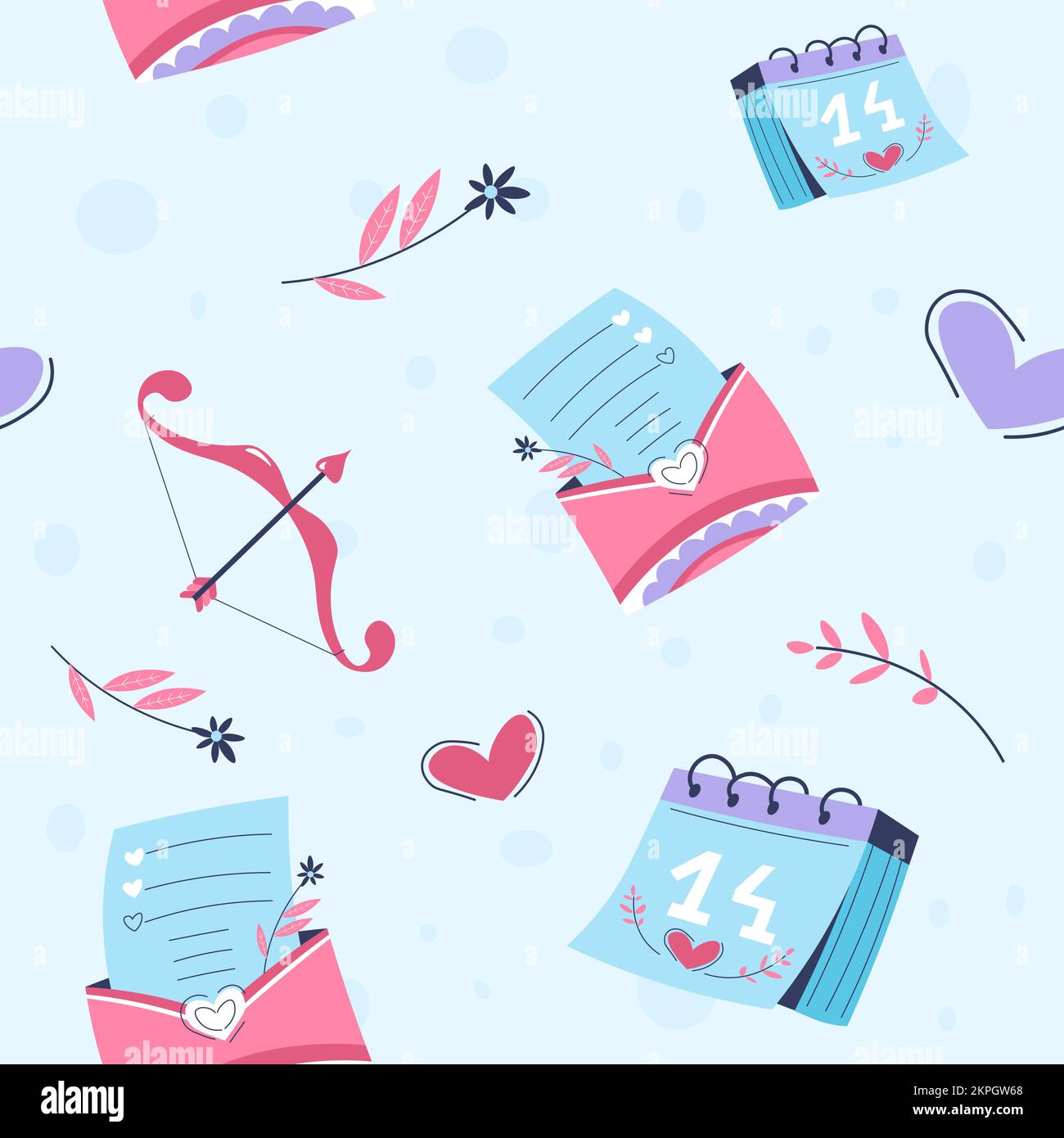 Saint valentines day love letters and calendar Stock Vector Image & Art ...