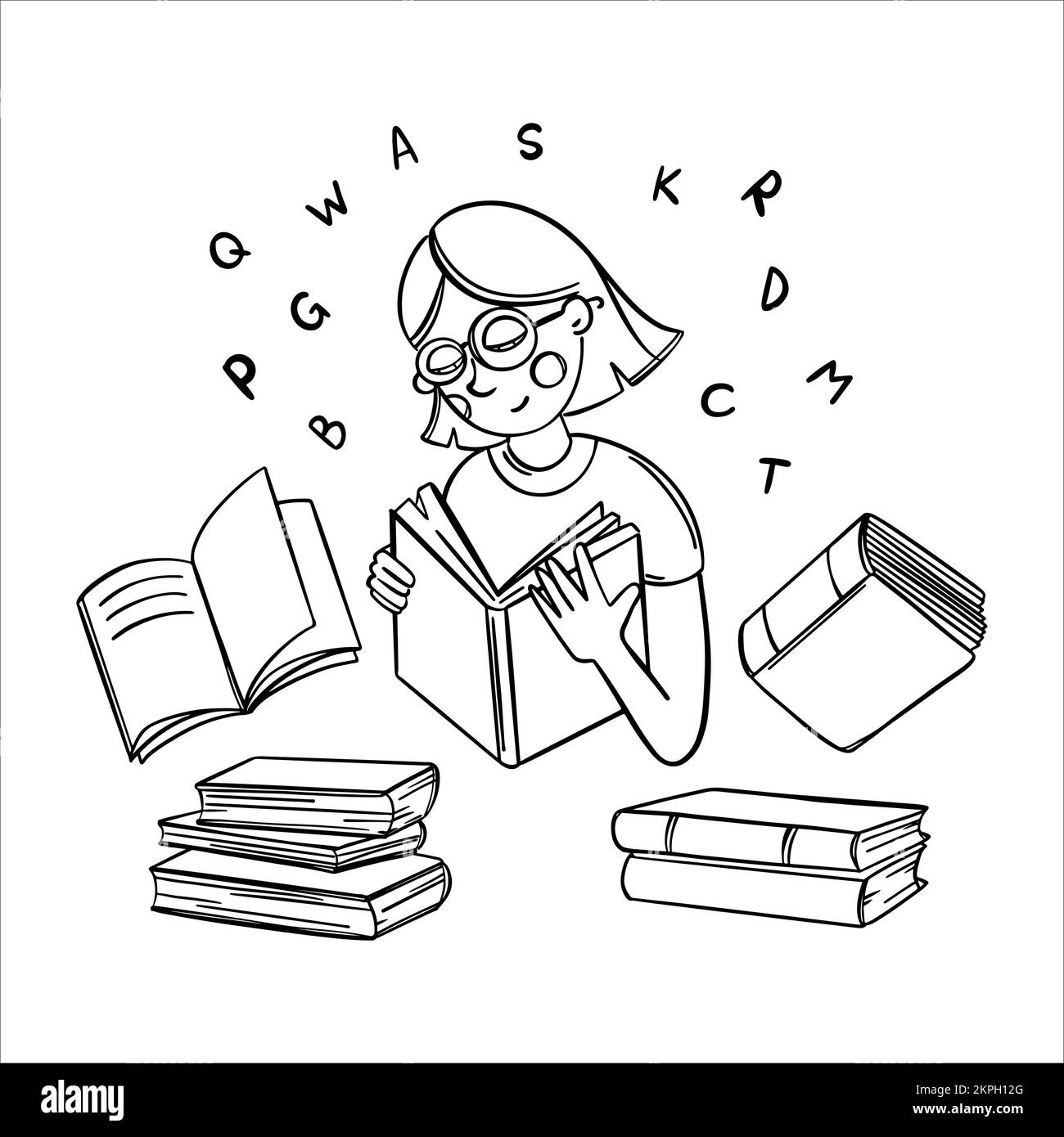 Continuous one line drawing of a woman teacher or student reading a book in  white background. Education learning studying Teaching concept. Colourful  flat design Vector illustration 12348644 Vector Art at Vecteezy