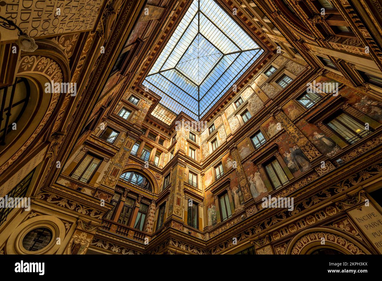 Low angle view of the Galleria Sciarra in Rome, Italy. Stock Photo