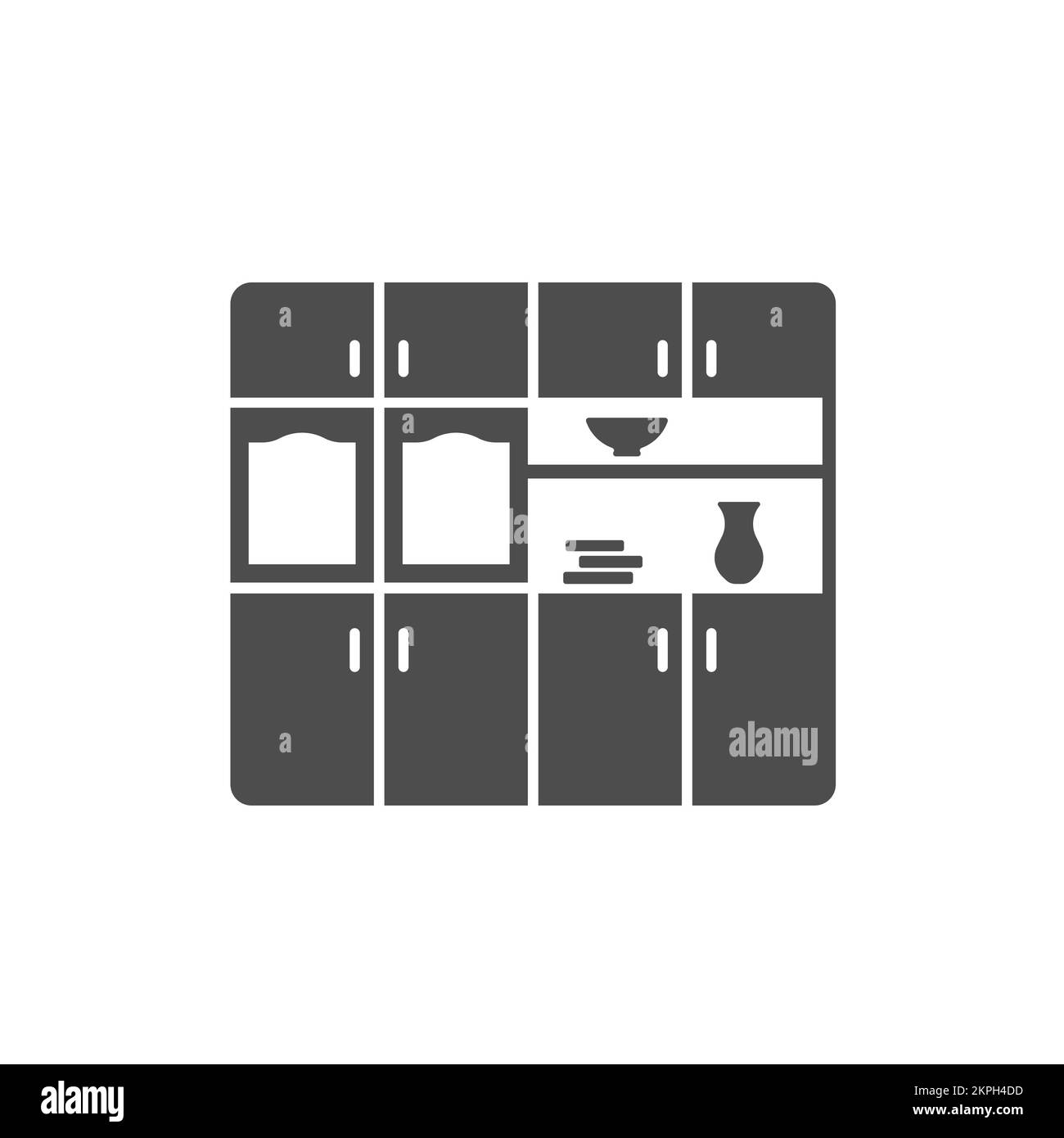 wall unit silhouette vector icon isolated on white Stock Vector Image