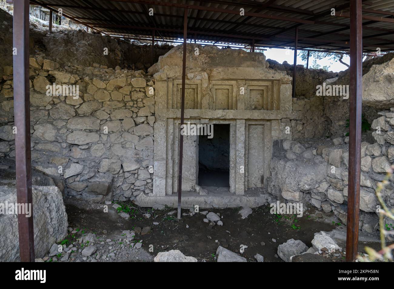 Tlos ruins and tombs, an ancient Lycian city near the town of Seydikemer, Mugla, Turkey. Stock Photo
