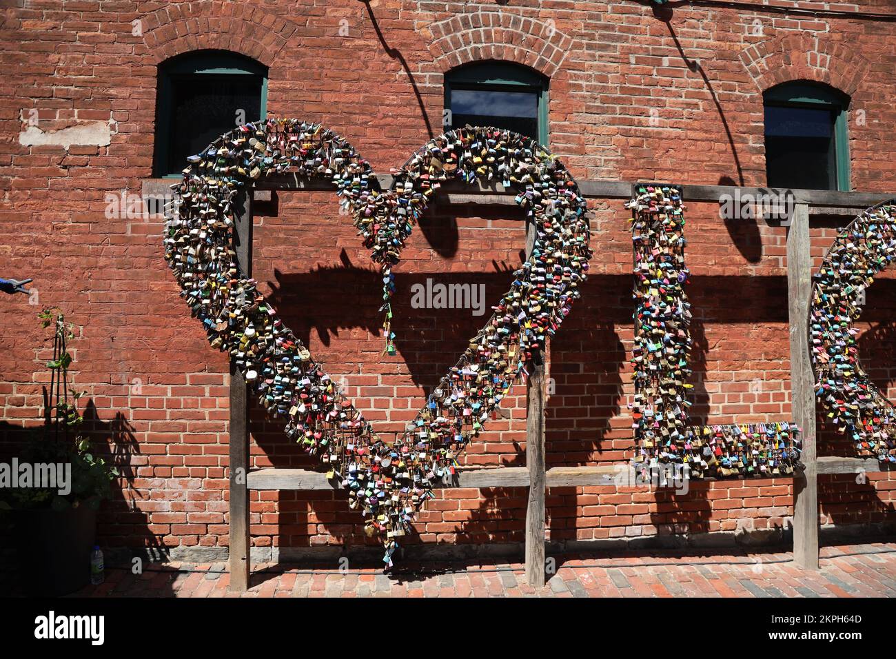 The padlocks of love in Toronto, Canada Stock Photo Alamy